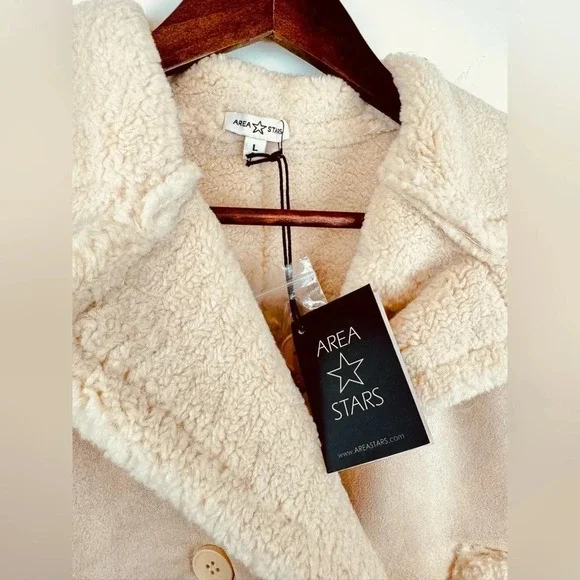 Area Stars Aurora Faux Shearling Bomber Jacket Women’s Size Large - Picture 7 of 7